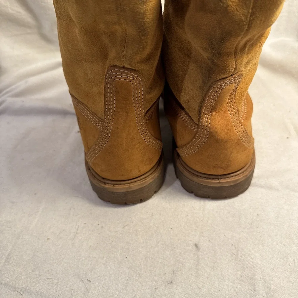 Timberland Leather 8329R Fold Down Teddy Fleece Lined Waterproof Boots Women 8.5